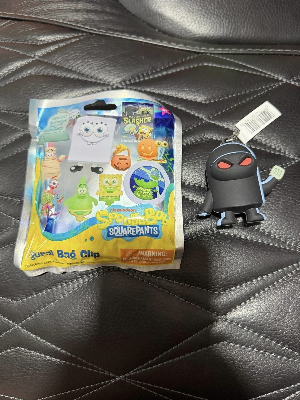 SpongeBob SquarePants Black Plankton Bag Clip Keychain with Red Eyes